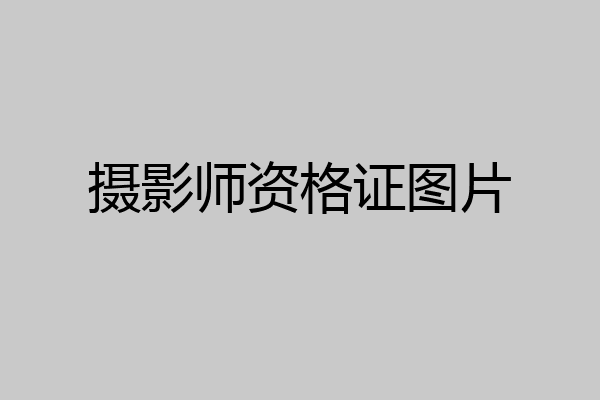 摄影师资格证图片
