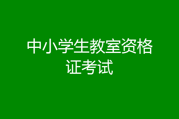 中小学生教室资格证考试