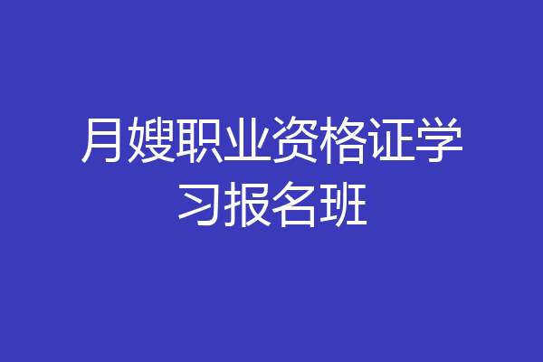 月嫂职业资格证学习报名班