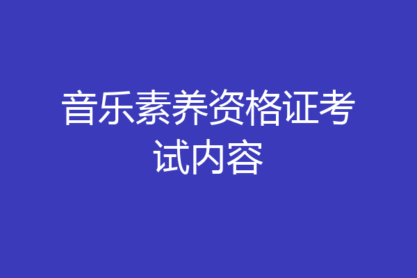 音乐素养资格证考试内容