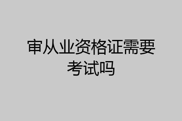 审从业资格证需要考试吗