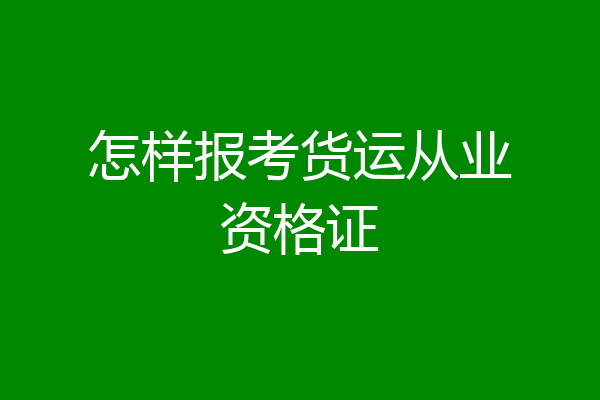怎样报考货运从业资格证