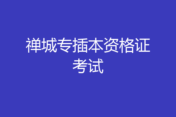 禅城专插本资格证考试