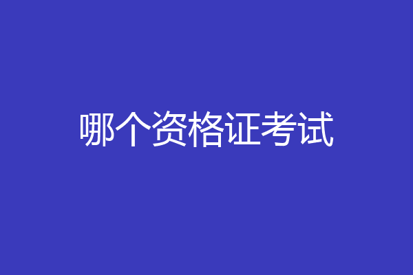 哪个资格证考试