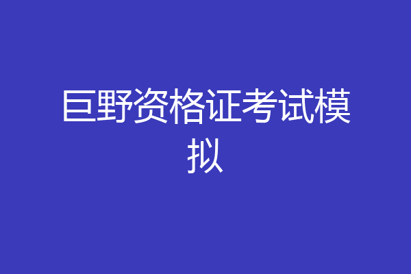 巨野资格证考试模拟