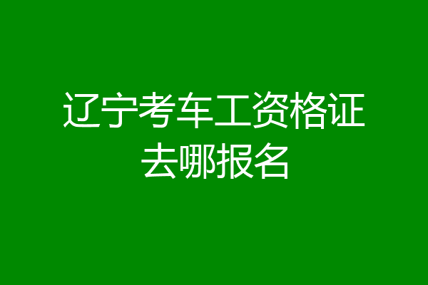 辽宁考车工资格证去哪报名