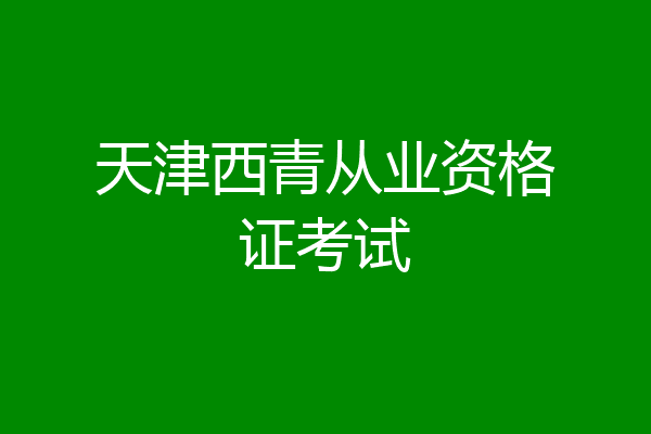 天津西青从业资格证考试