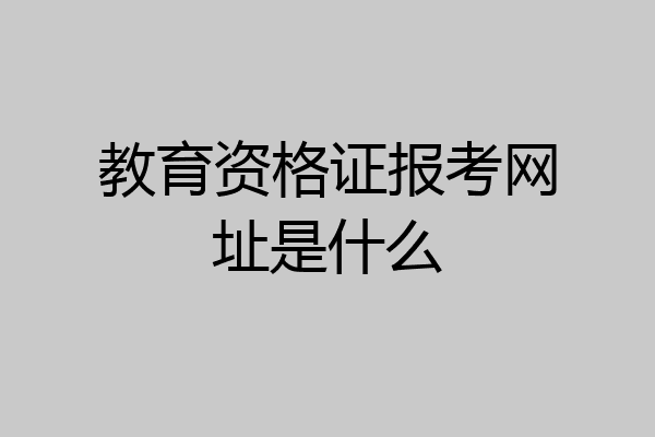 教育资格证报考网址是什么