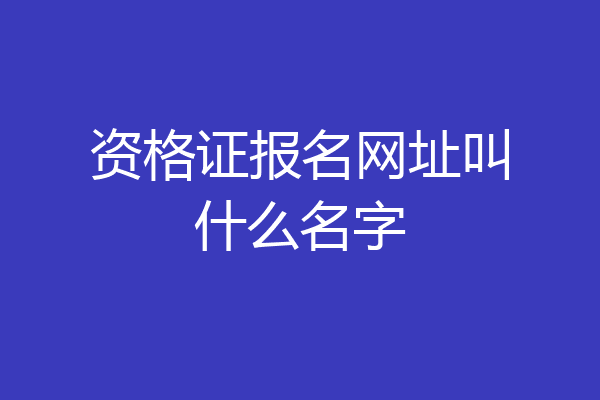 资格证报名网址叫什么名字