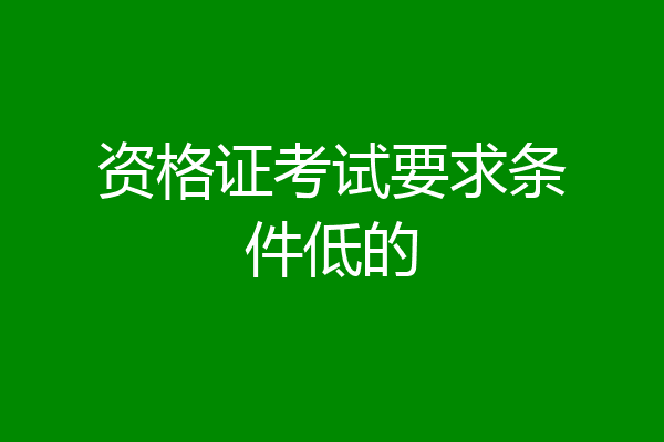 资格证考试要求条件低的