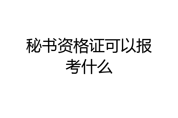 秘书资格证可以报考什么