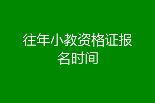 往年小教资格证报名时间