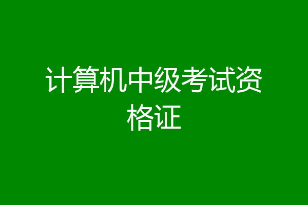 计算机中级考试资格证