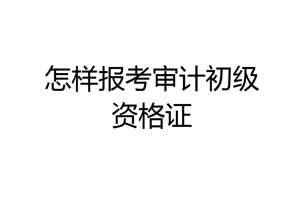 怎样报考审计初级资格证