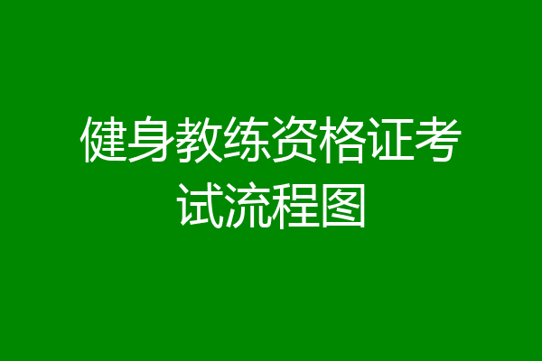 健身教练资格证考试流程图
