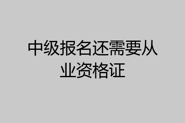 中级报名还需要从业资格证