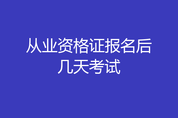 从业资格证报名后几天考试