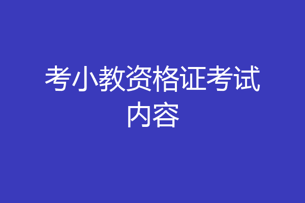 考小教资格证考试内容