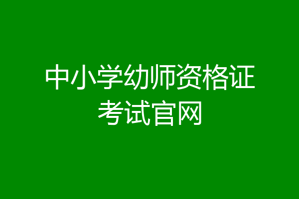 中小学幼师资格证考试官网