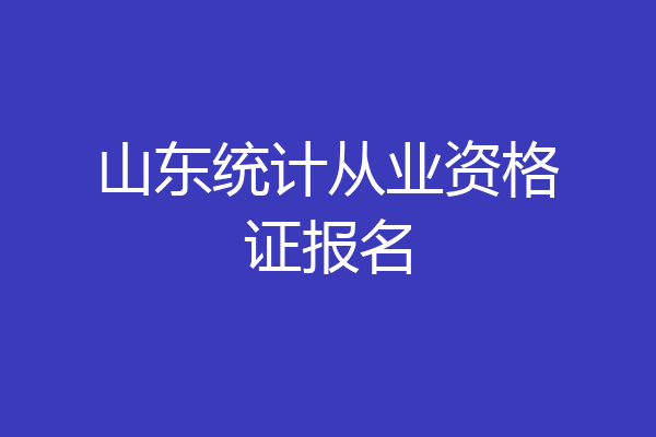 山东统计从业资格证报名
