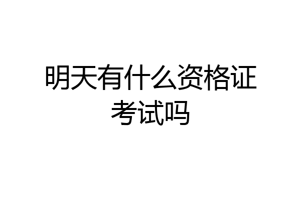 明天有什么资格证考试吗