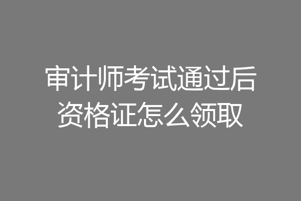 审计师考试通过后资格证怎么领取