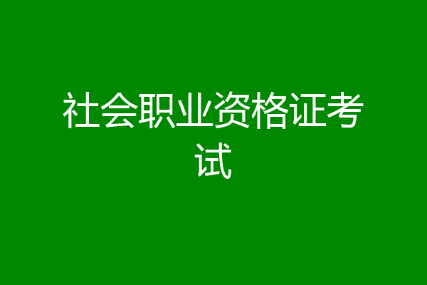 社会职业资格证考试