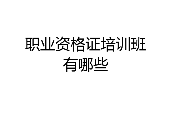 职业资格证培训班有哪些