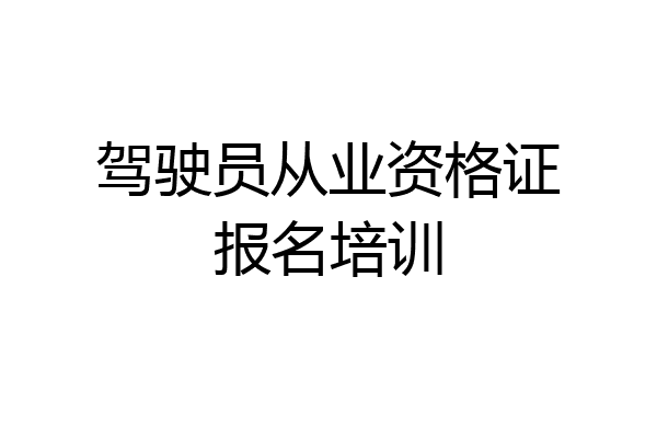 驾驶员从业资格证报名培训