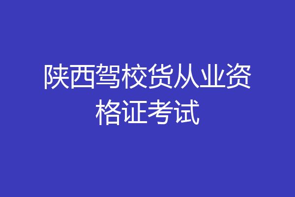 陕西驾校货从业资格证考试