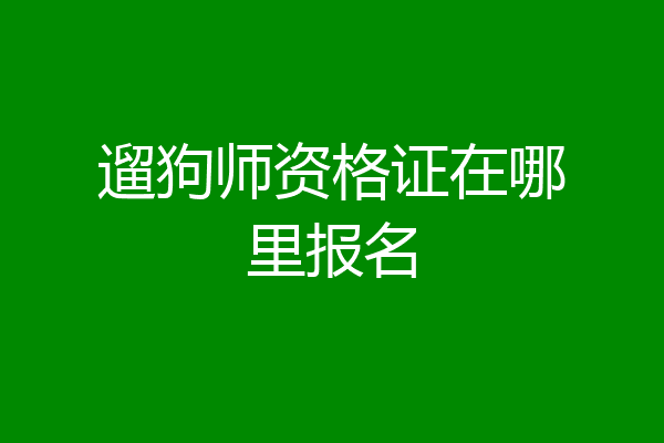 遛狗师资格证在哪里报名