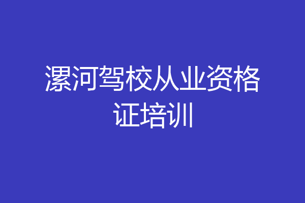 漯河驾校从业资格证培训
