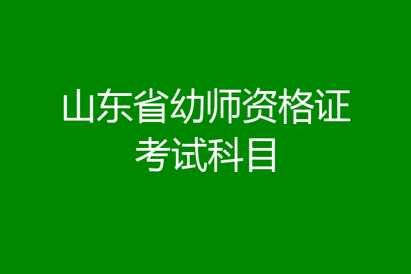 山东省幼师资格证考试科目