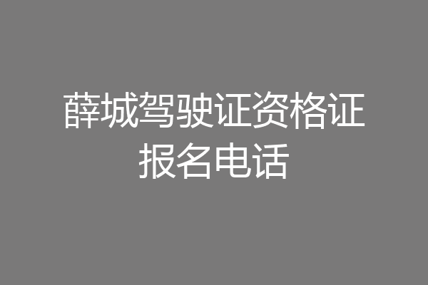薛城驾驶证资格证报名电话