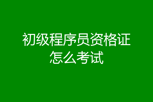 初级程序员资格证怎么考试