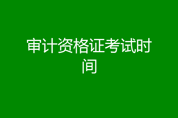 审计资格证考试时间