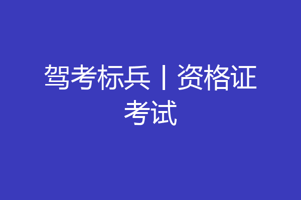 驾考标兵丨资格证考试