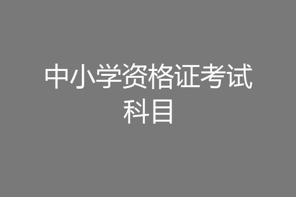 中小学资格证考试科目