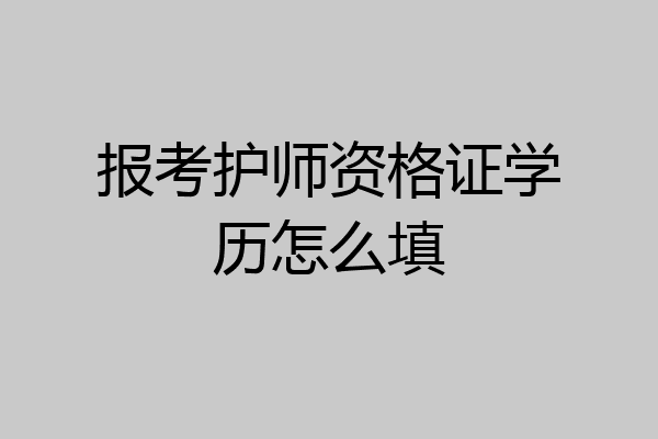 报考护师资格证学历怎么填