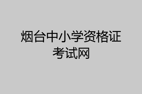 烟台中小学资格证考试网