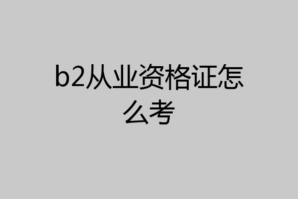 b2从业资格证怎么考