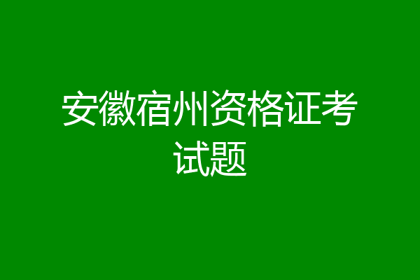 安徽宿州资格证考试题
