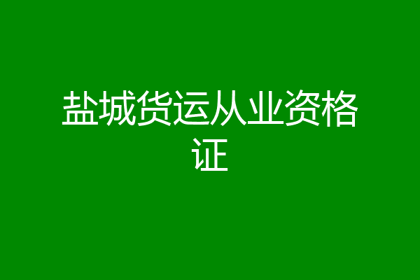 盐城货运从业资格证