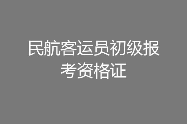 民航客运员初级报考资格证