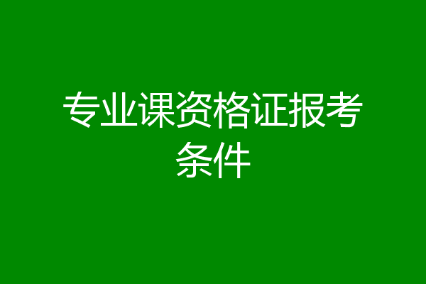 专业课资格证报考条件
