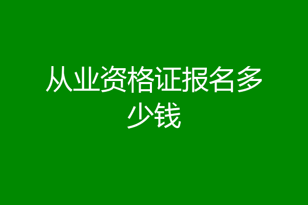 从业资格证报名多少钱