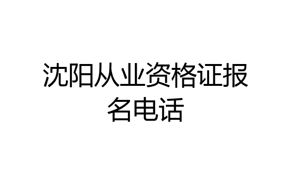 沈阳从业资格证报名电话