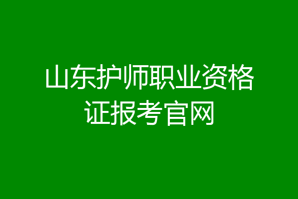 山东护师职业资格证报考官网