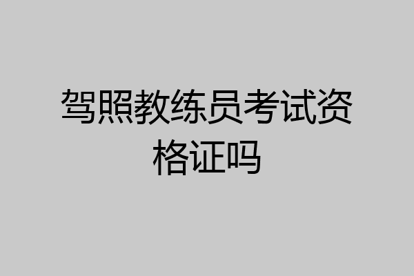 驾照教练员考试资格证吗