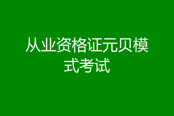 从业资格证元贝模式考试